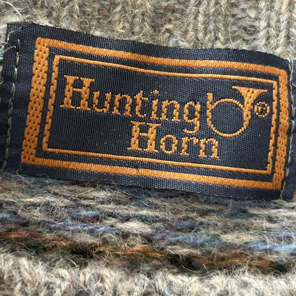 Vintage Hunting Horn Sweater Mens M Multicolor Shetland Wool Fair Isle Hong Kong